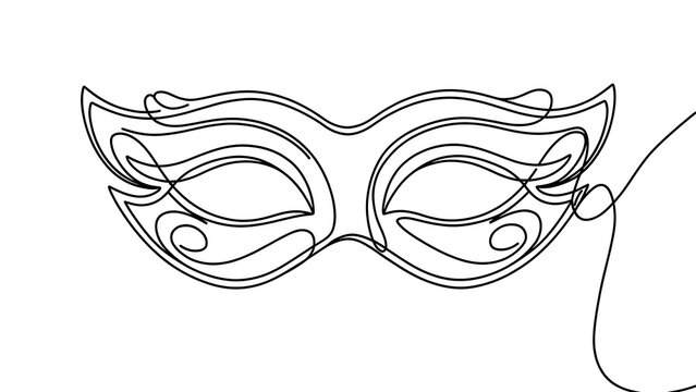 Elegant decorative mask illustration white background.