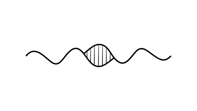 DNA helix icon on white background.