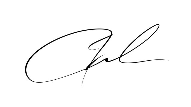 Elegant cursive signature on white background.