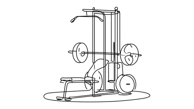 Weight lifting machine illustration on white background.