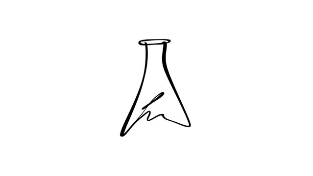 Laboratory flask icon on white background.