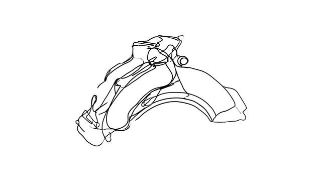 Minimalist line art of a cat white background.