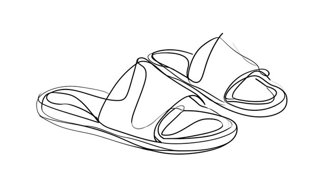 Minimalist sandals illustration on white background.