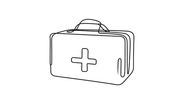 Medical first aid kit icon white background.