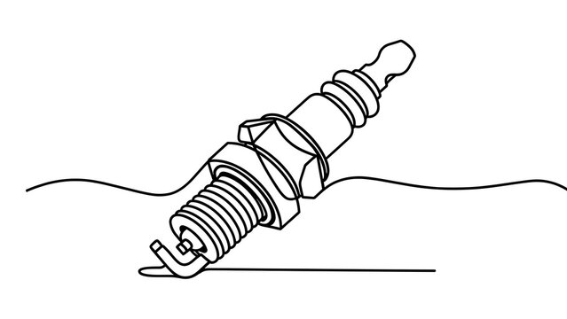 Spark plug illustration on white background.
