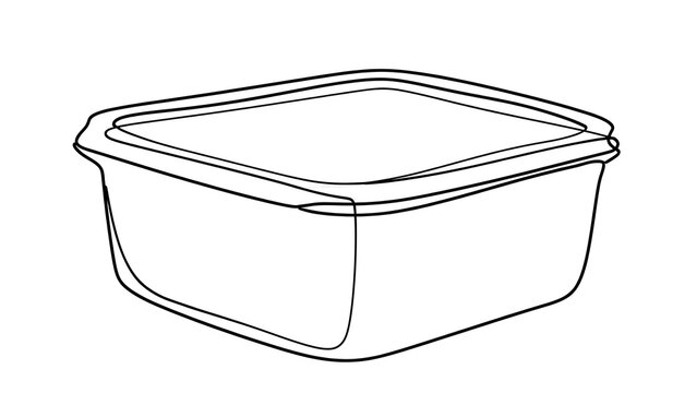 Empty plastic container with lid white background.