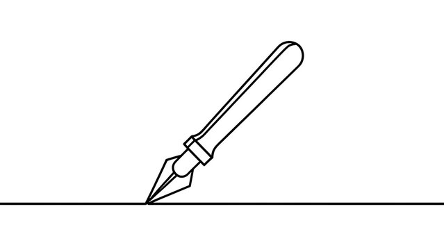 Quill pen illustration on white background.