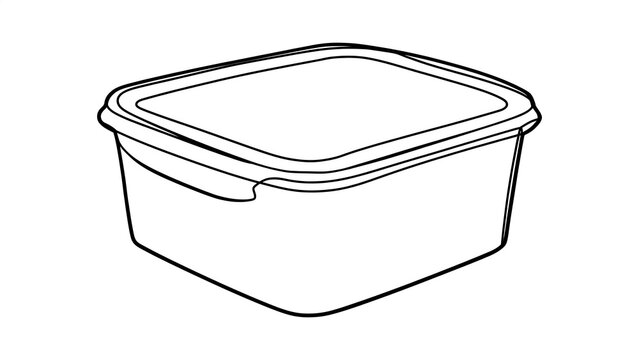 Empty plastic food container white background.
