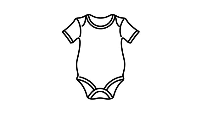 Simple baby onesie outline on white background.