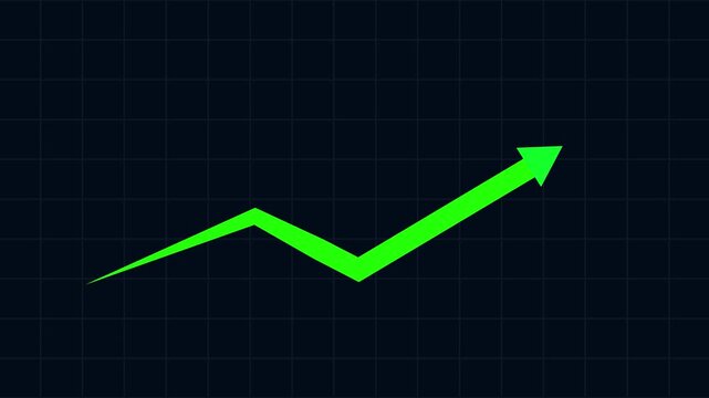 Arrows animation on a transparent background Curved arrow pointing up right animation