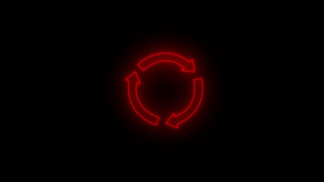 Abstract neon refresh and recycle icon animation. update, circle arrow, refresh, reload animation. 4k animation video.