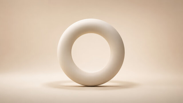 White ring in a clean contemporary commercial composition for commercial use