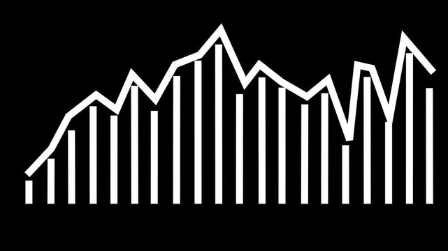 Animated Financial Market Volatility and Trend Graph Asset