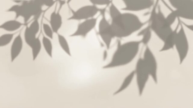Ultra realistic botanical leaf shadow overlay sways across a neutral background in natural sunlight, creating a premium seamless video overlay with elegant organic movement and cinematic realism.