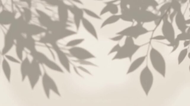 Ultra realistic botanical leaf shadow overlay sways across a neutral background in natural sunlight, creating a premium seamless video overlay with elegant organic movement and cinematic realism.