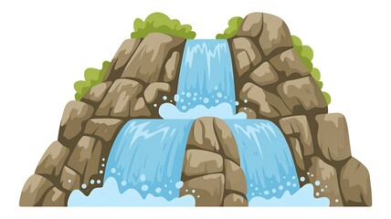 Fototapeta premium Waterfall flowing over rocks in nature