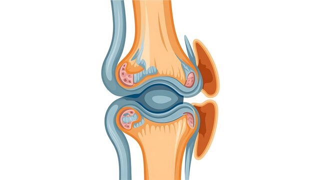 Anatomy of a human knee joint illustration