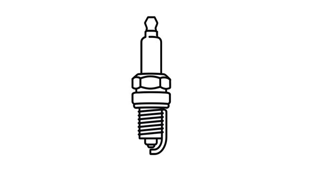 Spark plug illustration on white background.