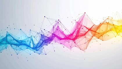 Obraz premium Colorful Abstract Network Wave Background Design.