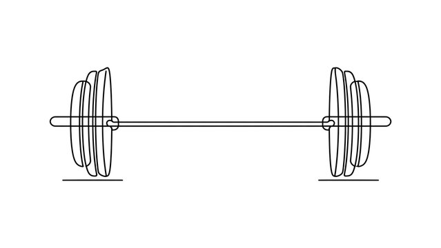 Barbell illustration on white background.