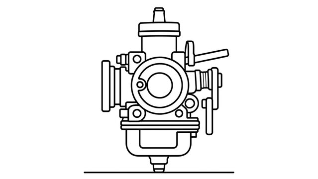 Carburetor technical drawing on white background.