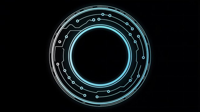 Glowing digital circuit circle technology