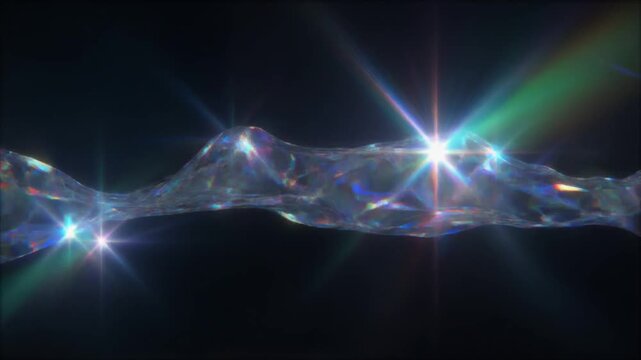 Ultra realistic sunlight caustic overlay with shimmering refracted light patterns flowing across a dark background, creating a premium seamless cinematic lighting texture for professional video editin