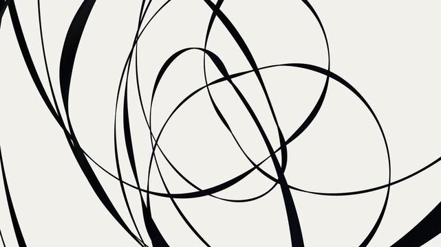 complex geometric knot of dark glossy plates slowly rotates and shifts its shape, providing an elegant minimalist backdrop for corporate presentations.
