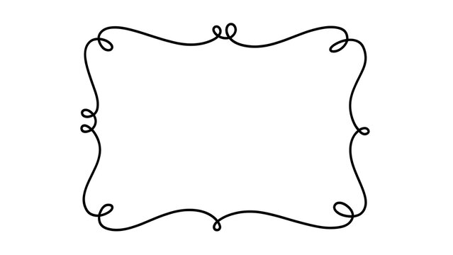 Decorative ornate frame illustration white background.