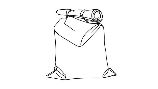 Illustration of a paper bag with telescope white background.