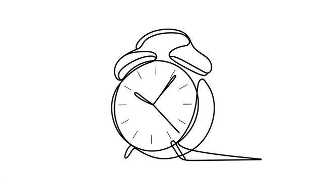 Vintage alarm clock illustration on white background.