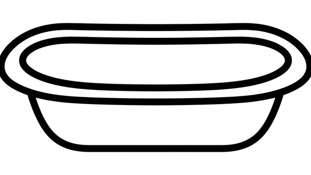 Empty oval container illustration white background.