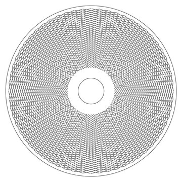 Interwoven Circular Grid Abstract Line Art Vector