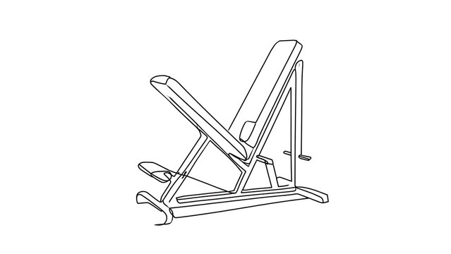 Adjustable exercise bench illustration white background.