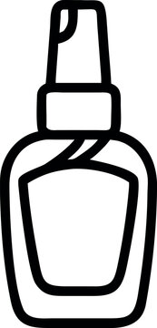 Nail polish bottle outline vector icon for manicure salon design