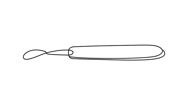 Simple black line art knife white background.