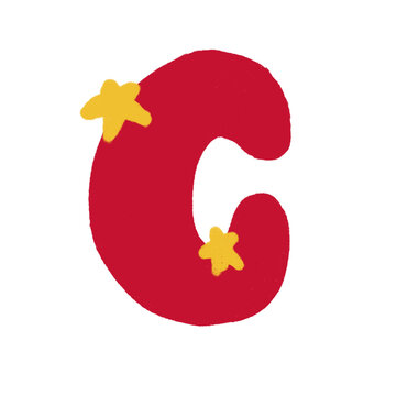 C RED letter alphabet 