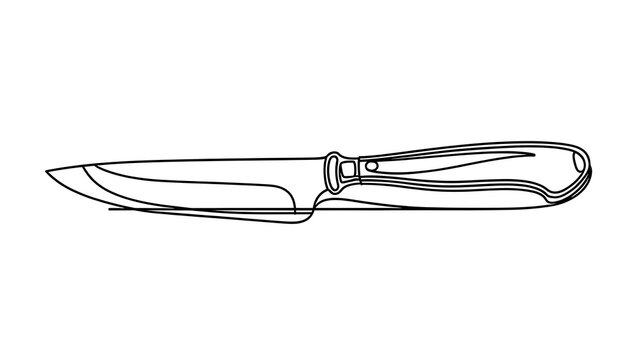 Chef knife illustration on white background.