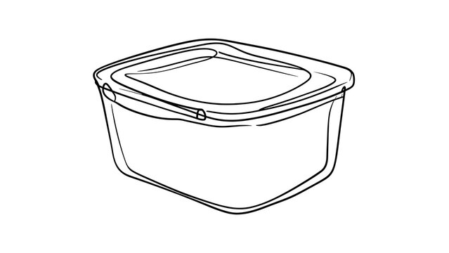 Empty plastic container with lid white background.
