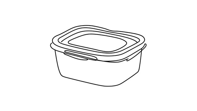 Empty plastic food container white background.