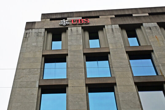 Geneva, Switzerland, Europe - 05.2026 : Icon of UBS Bank - 3 keys (confidence, security and discretion), World's largest private bank, largest amount of private wealth in the world, Bulge bracket