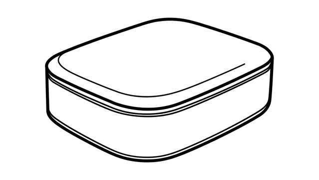 Empty rectangular container white background.