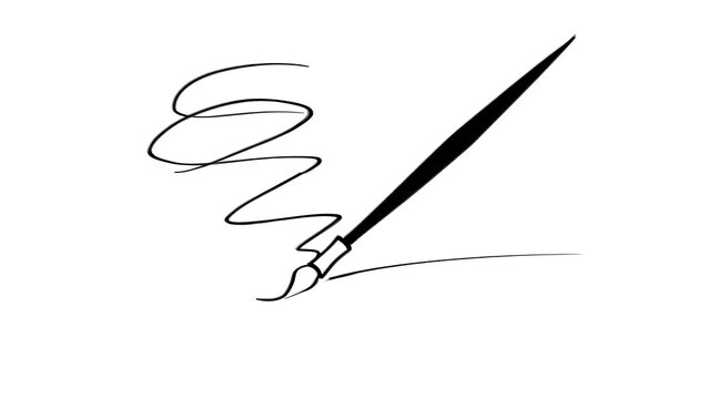 Elegant fountain pen writing on white background.