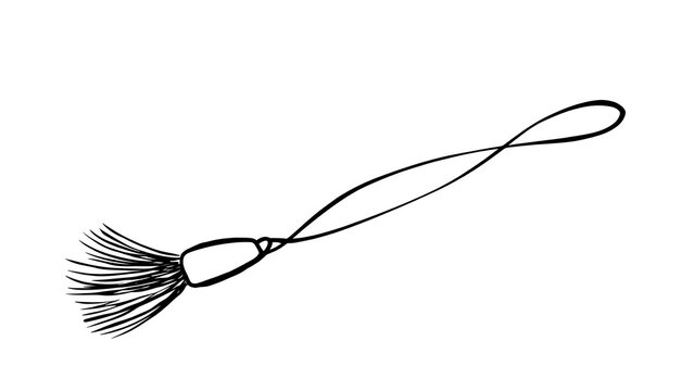 Elegant tassel with loop on white background.