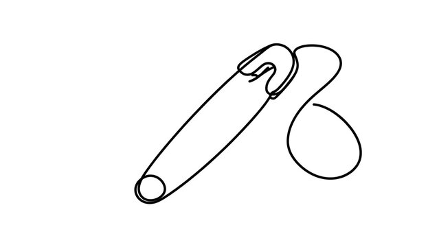 Safety pin illustration on white background.