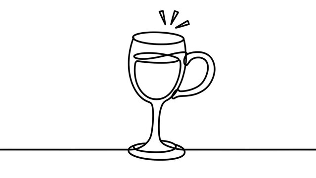 Elegant wine glass illustration on white background.