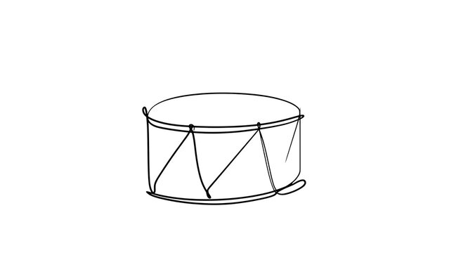 Hand drawn drum sketch on white background.
