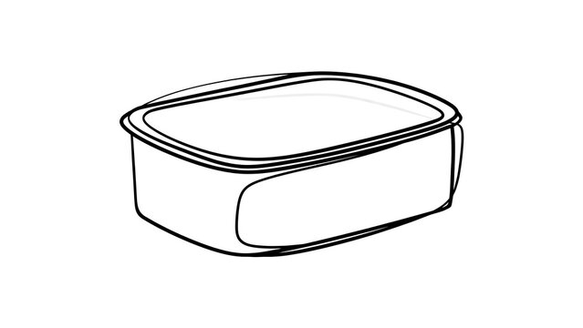 Empty plastic container illustration white background.