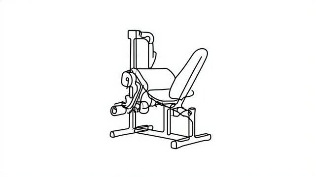 Leg press machine illustration white background.