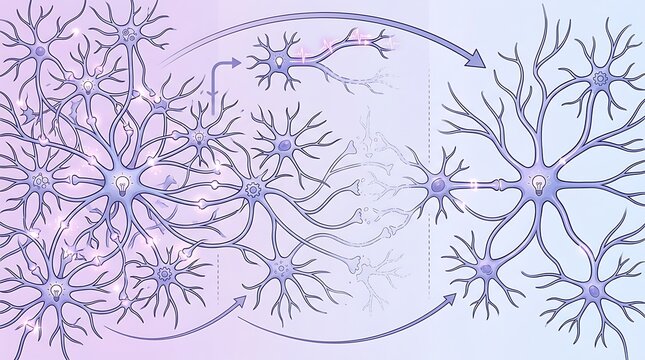 Neural network connections with light bulbs for ideas and learning